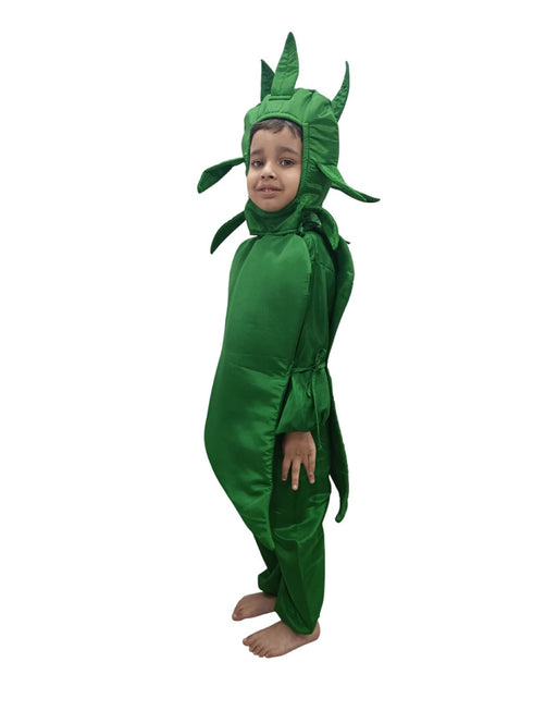 BookMyCostume Green Chilli Hari Mirch Vegetable Kids Fancy Dress Costume